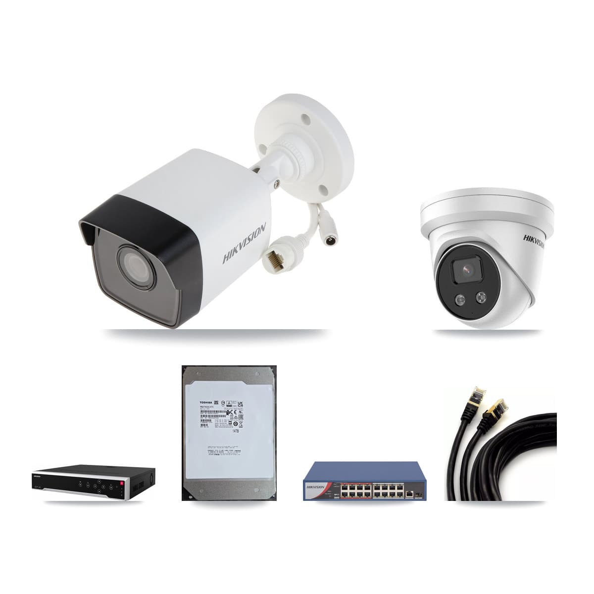 Hikvision 32-Channel 5MP CCTV Kit — 20 Bullet + 10 Turret Cameras + 3× 14TB Recording - Image 1