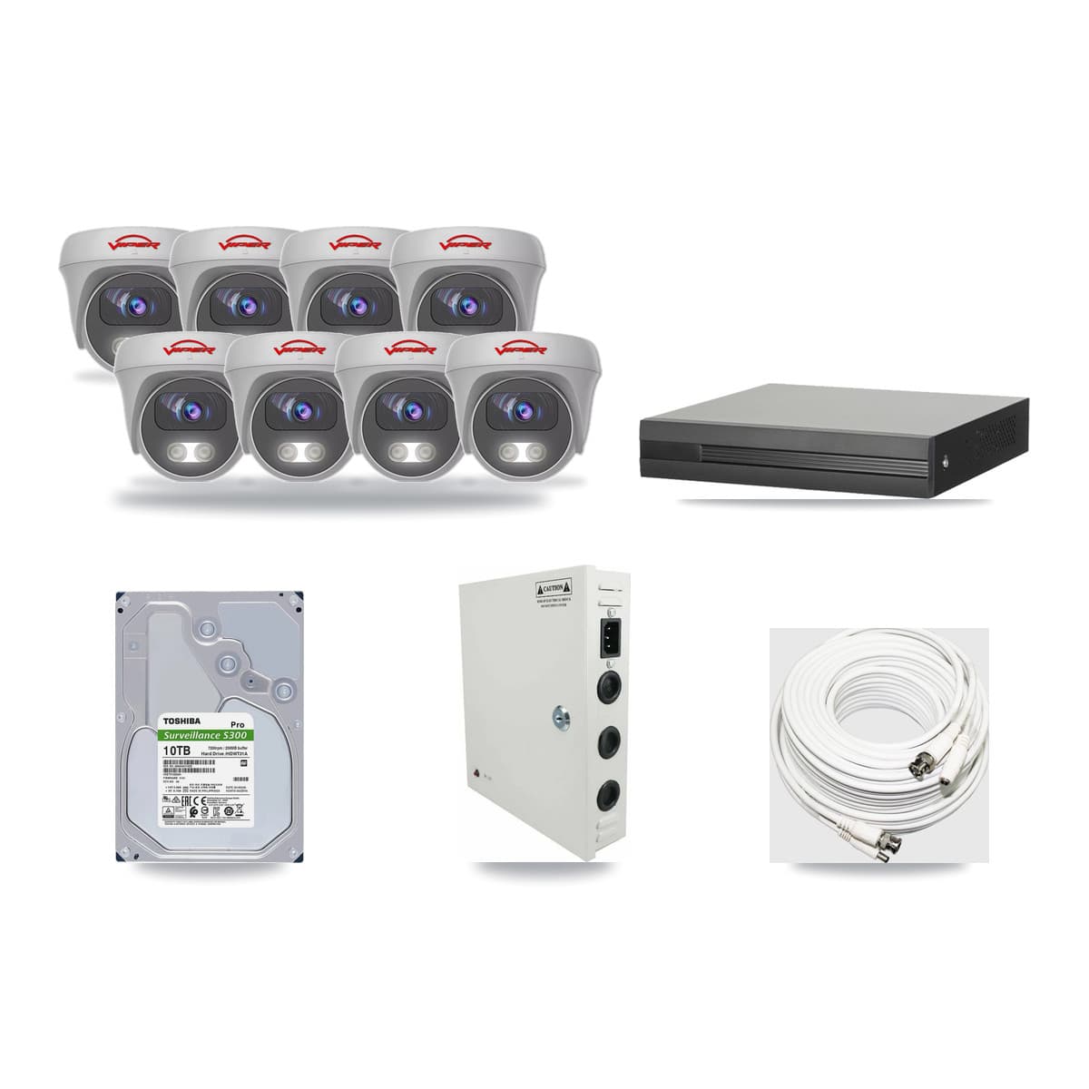 16-Channel 5MP CCTV Kit — 8 Viper Cameras + 10TB Recording - Image 1