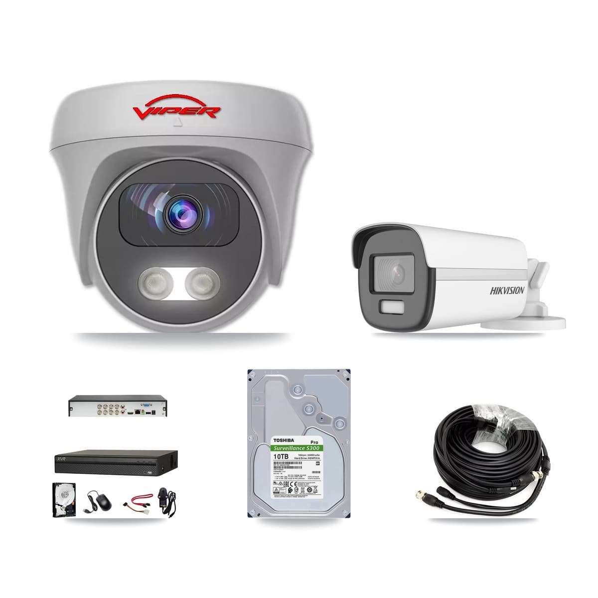 8-Channel 5MP – 4K CCTV Kit — 1 4K Bullet + 6 White 5MP Cameras + 10TB Recording (XVR-3108AD Recorder) - Image 1