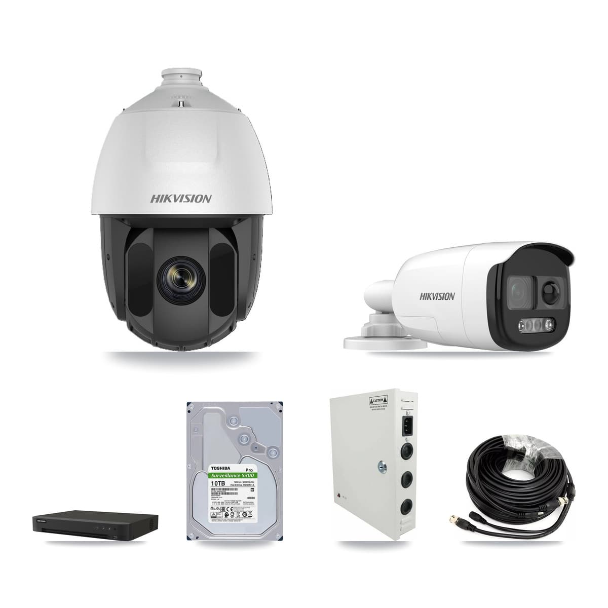 Hikvision 16-Channel 2MP – 5MP CCTV Kit — 14 DS-2AE5225TI 2MP PTZ + 1 DS-2CE12KF3T 5MP Bullet Cameras + 10TB Recording - Image 1