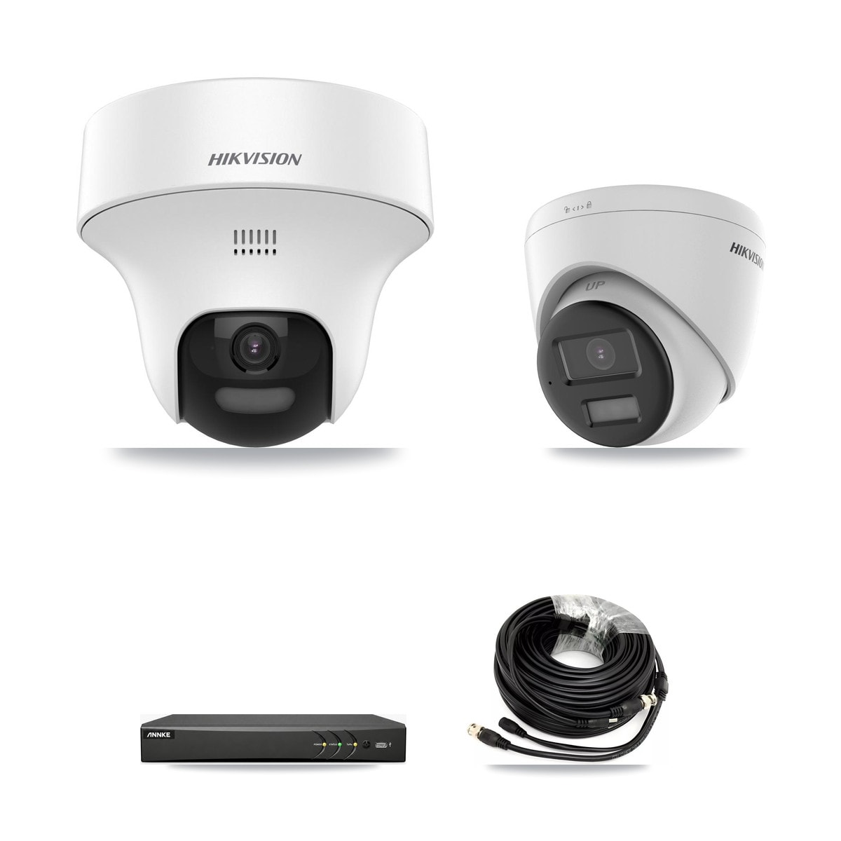 Hikvision & ANNKE 4-Channel 5MP CCTV Kit — 1 DS-2CE70K0T + 1 DS-2CE78K0T Turret Cameras + 3TB Recording - Image 1
