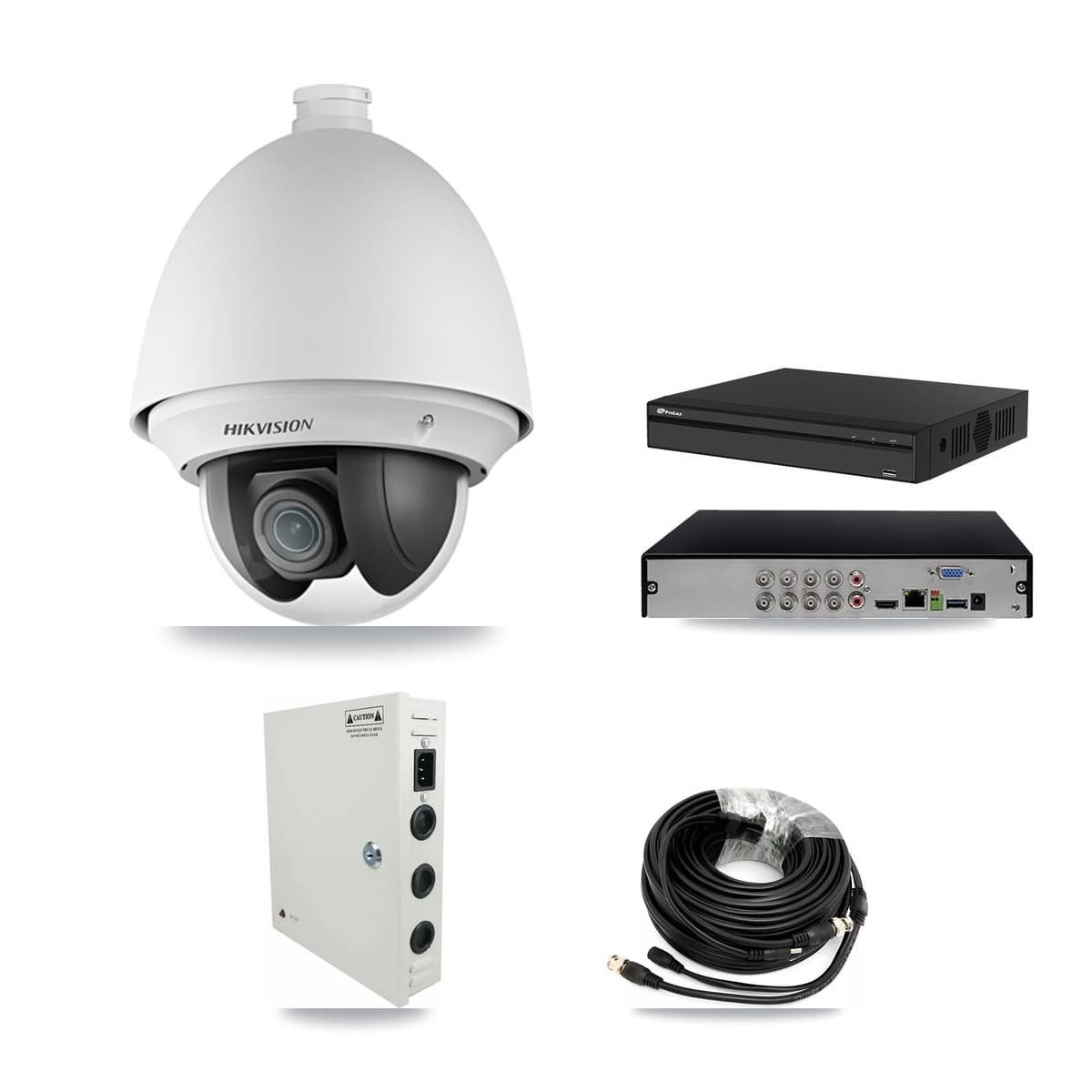 Hikvision & Prolux 8-Channel 2MP CCTV Kit — 4 DS-2AE4225T PTZ Cameras + 3TB Recording (PXD-5108HS Recorder)