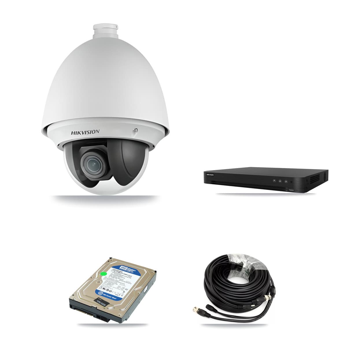 Hikvision 16-Channel 2MP CCTV Kit — 1 DS-2AE4225T PTZ Camera + 500GB Recording (DS-7216HGHI Recorder)