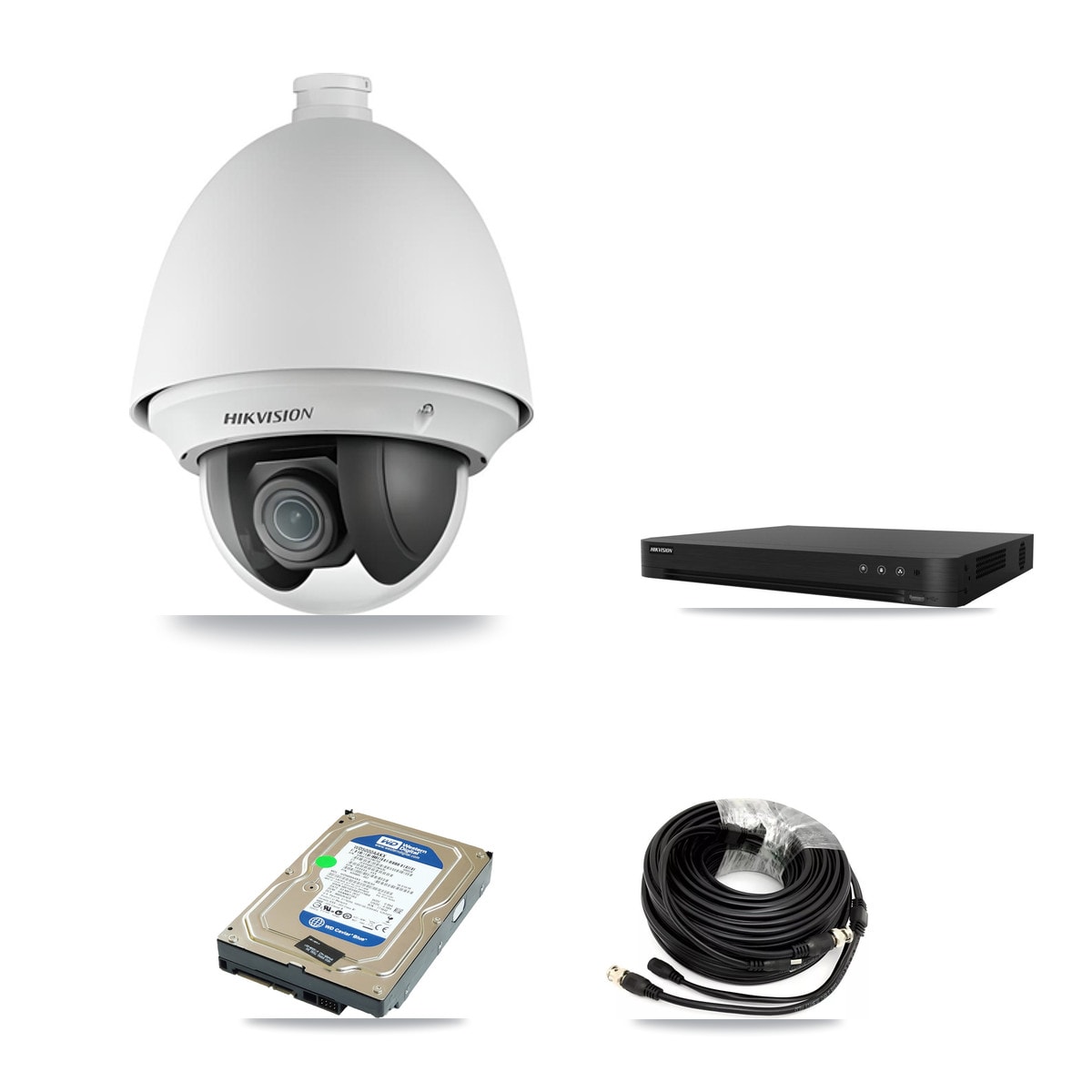 Hikvision 16-Channel 2MP CCTV Kit — 1 DS-2AE4225T PTZ Camera + 500GB Recording (DS-7216HGHI Recorder)