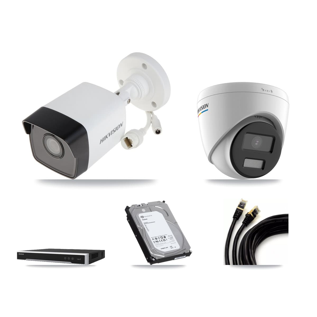 Hikvision 16-Channel 2MP – 5MP CCTV Kit — 3 5MP Bullet + 3 2MP Turret Cameras + 6TB Recording (DS-7616NI-M2 Recorder)
