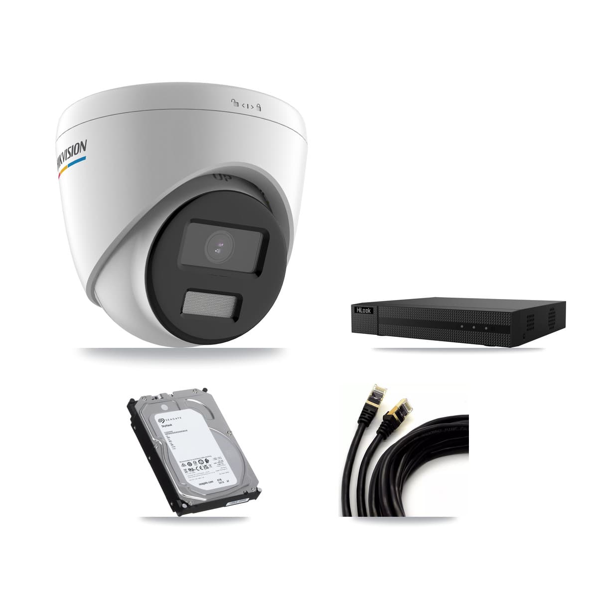 Hikvision & HiLook 8-Channel 2MP CCTV Kit — 8 Turret Cameras + 6TB Recording (NVR-108MH-D Recorder)