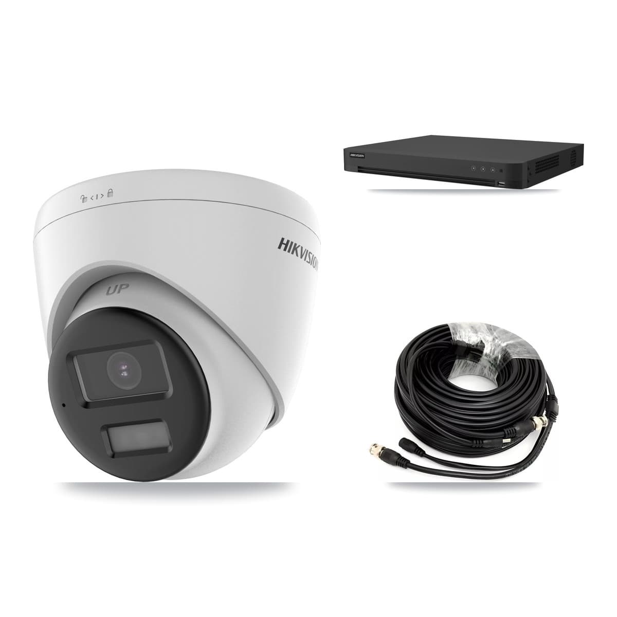 Hikvision 16-Channel 5MP CCTV Kit — 3 DS-2CE78K0T-LPTS Turret Cameras + 4TB Recording (IDS-7216HUHI-M2/XT Recorder)
