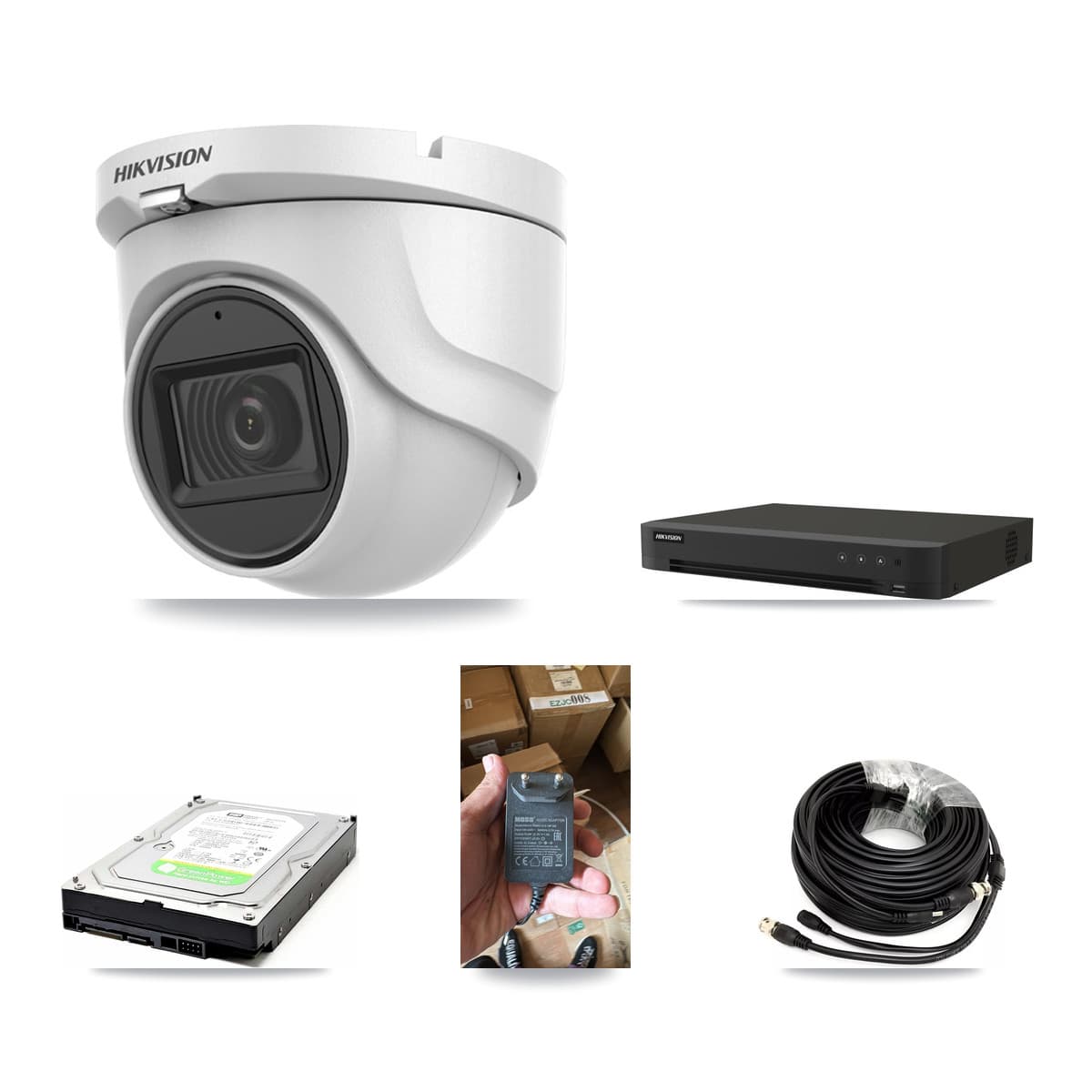 Hikvision 16-Channel 5MP CCTV Kit — 1 DS-2CE76H0T Turret Camera + 1TB Recording (IDS-7216HQHI Recorder) - Image 1