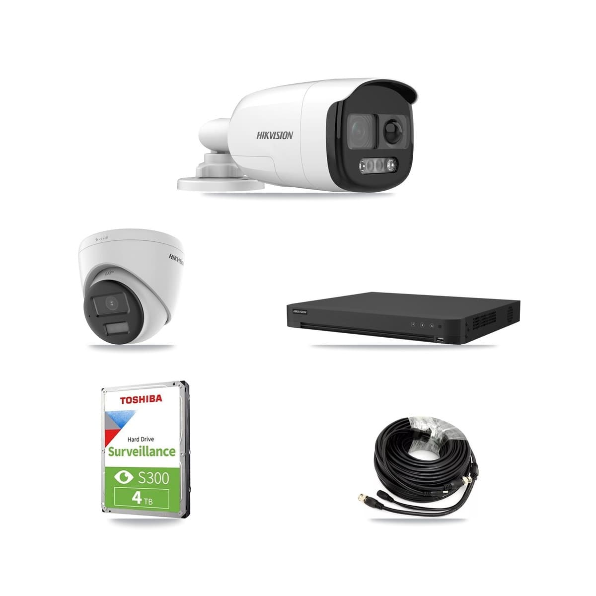 Hikvision 16-Channel 5MP – 4K CCTV Kit — 1 5MP Bullet + 1 4K Turret Cameras + 4TB Recording