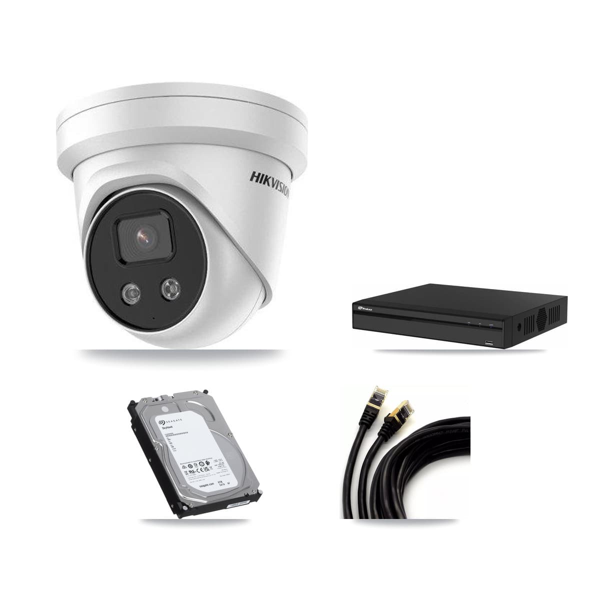 Hikvision & Prolux 4-Channel 5MP CCTV Kit — 4 Turret Cameras + 6TB Recording