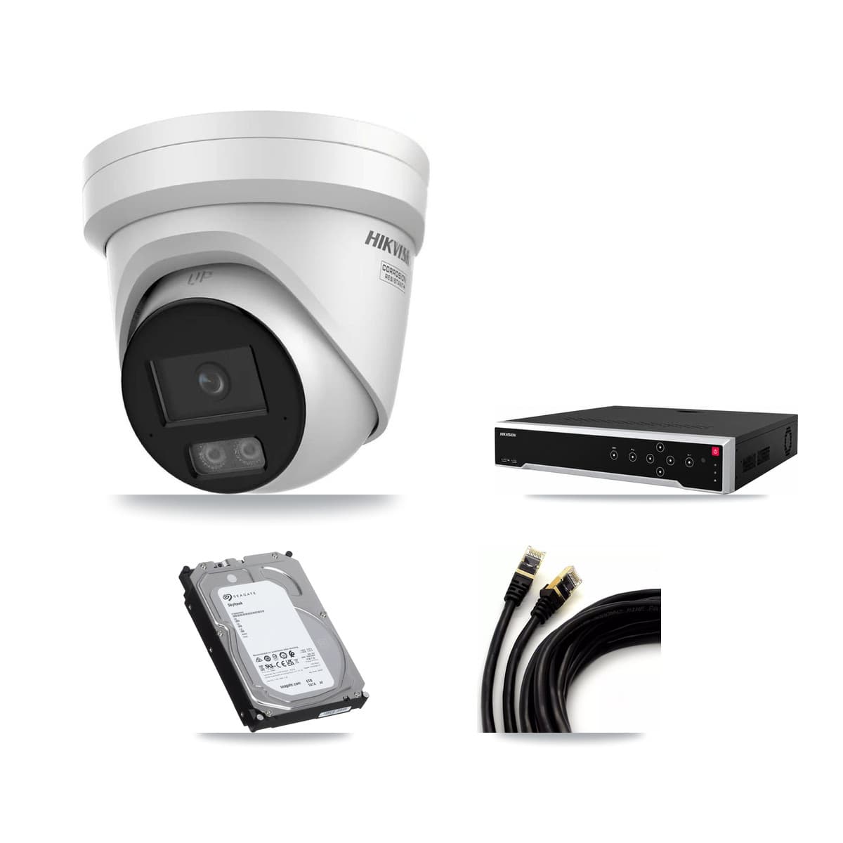 Hikvision 32-Channel 4K CCTV Kit — 7 DS-2CD2387G3 Turret Cameras + 3× 6TB Recording