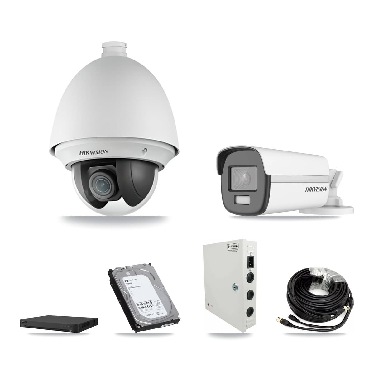Hikvision 16-Channel 2MP – 4K CCTV Kit — 8 2MP PTZ + 1 4K Bullet Cameras + 6TB Recording