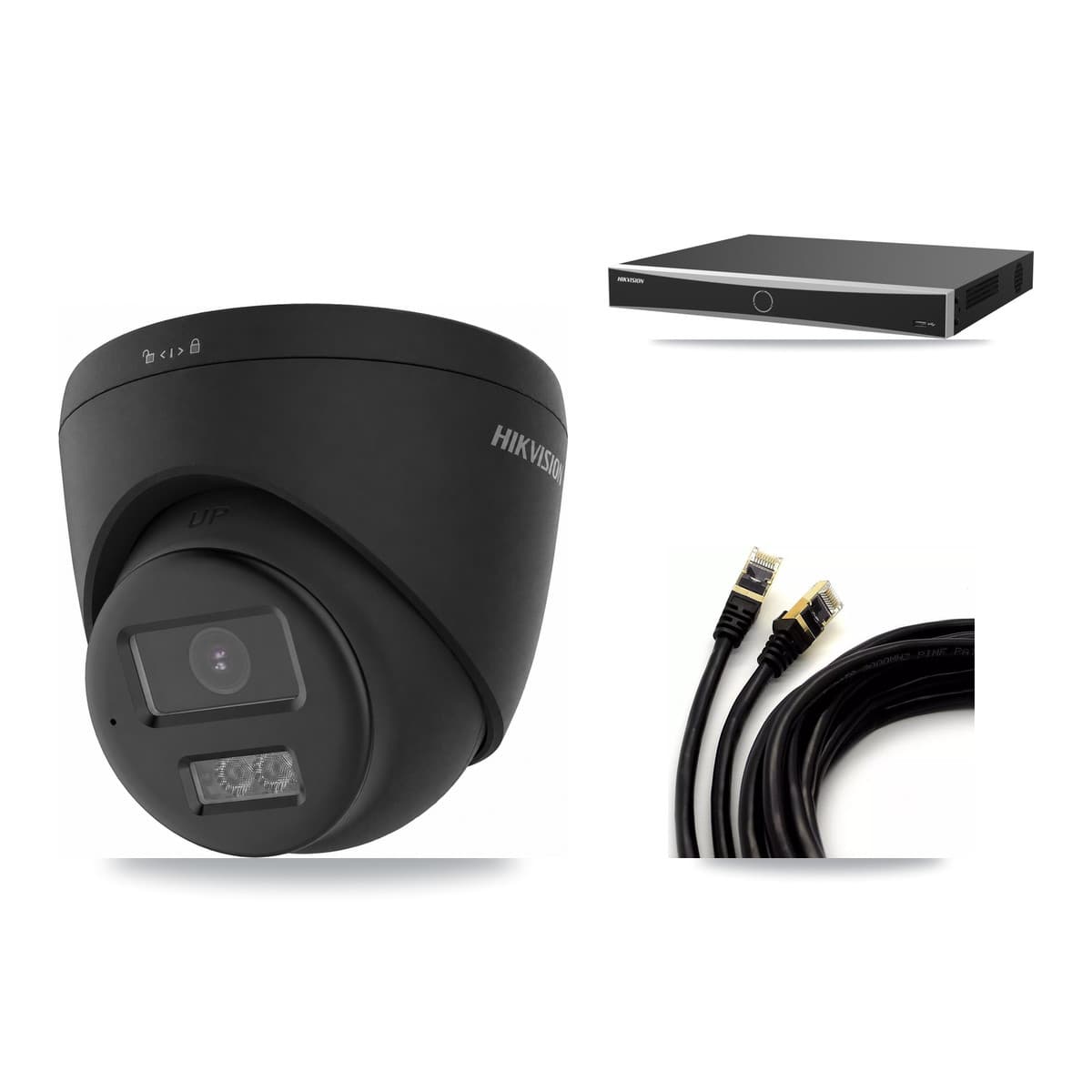 Hikvision 16-Channel 4K CCTV Kit — 1 Black DS-2CD1383G2 Turret Camera + 3TB Recording