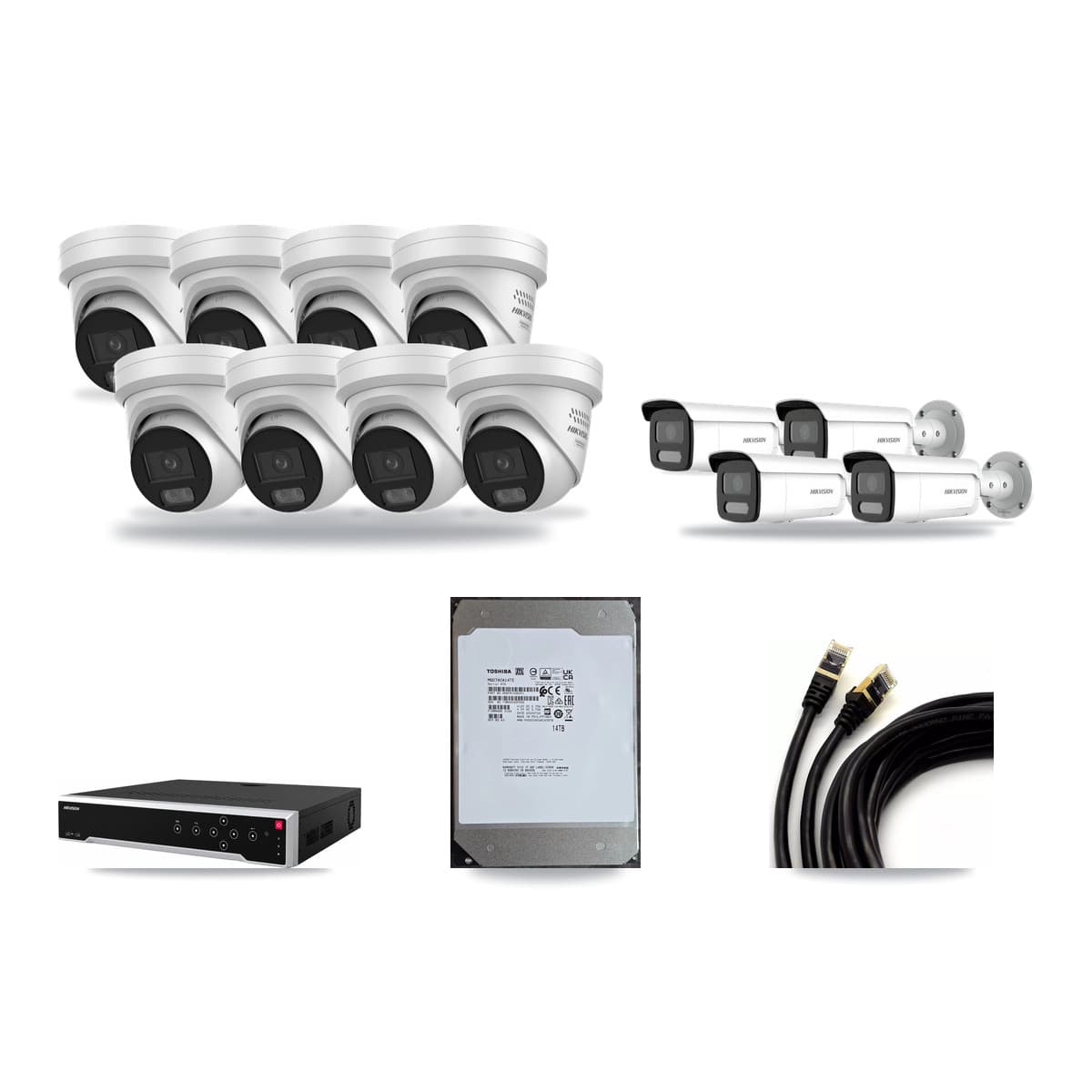 Hikvision 32-Channel 4MP CCTV Kit — 8 Turret + 4 Bullet Cameras + 14TB Recording - Image 1