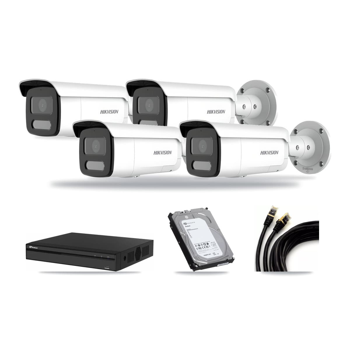 Hikvision & Prolux 4-Channel 4MP – 4K CCTV Kit — 2 4MP + 2 4K Bullet Cameras + 6TB Recording - Image 1