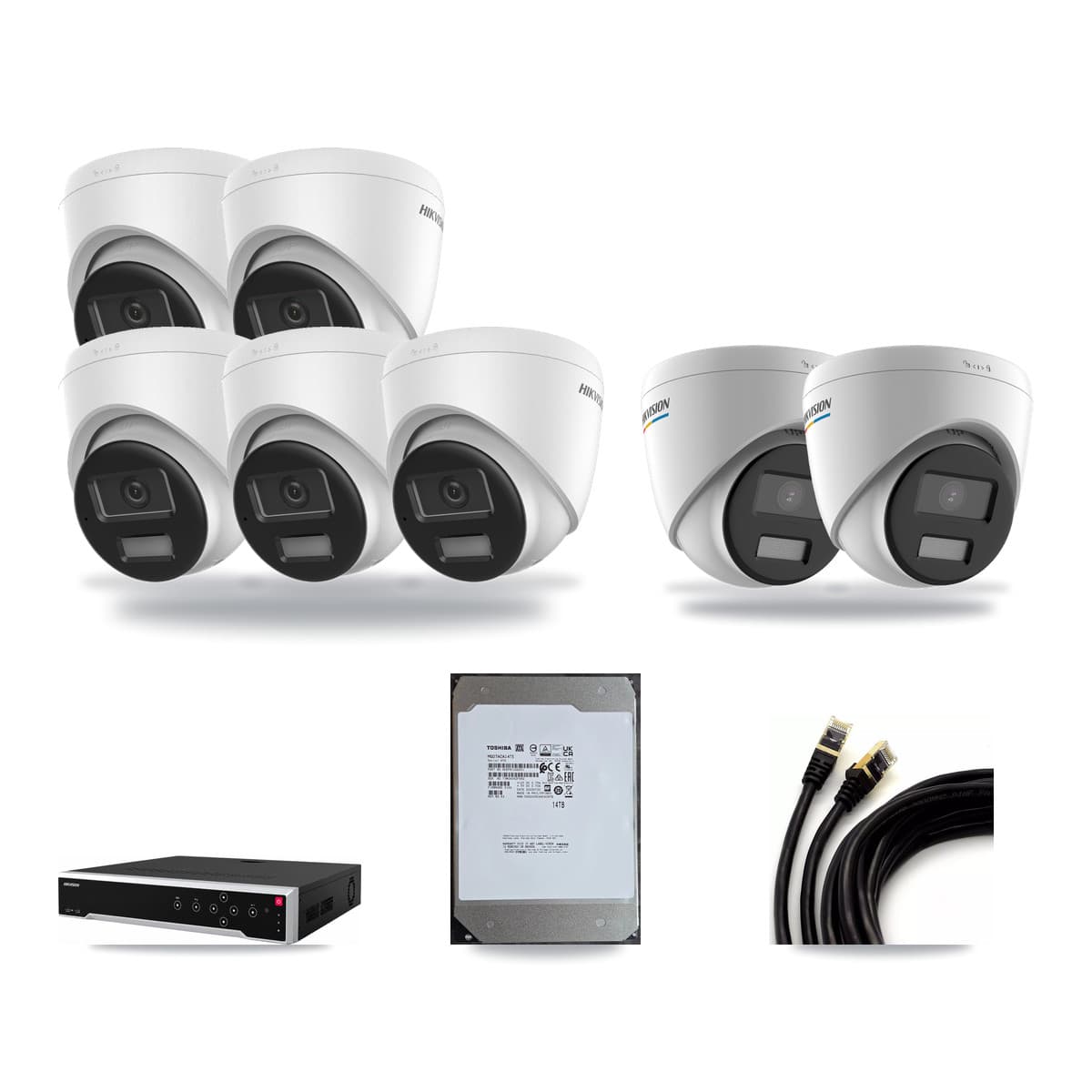 Hikvision 32-Channel 2MP – 4K CCTV Kit — 2 2MP + 5 4K Turret Cameras + 14TB Recording - Image 1