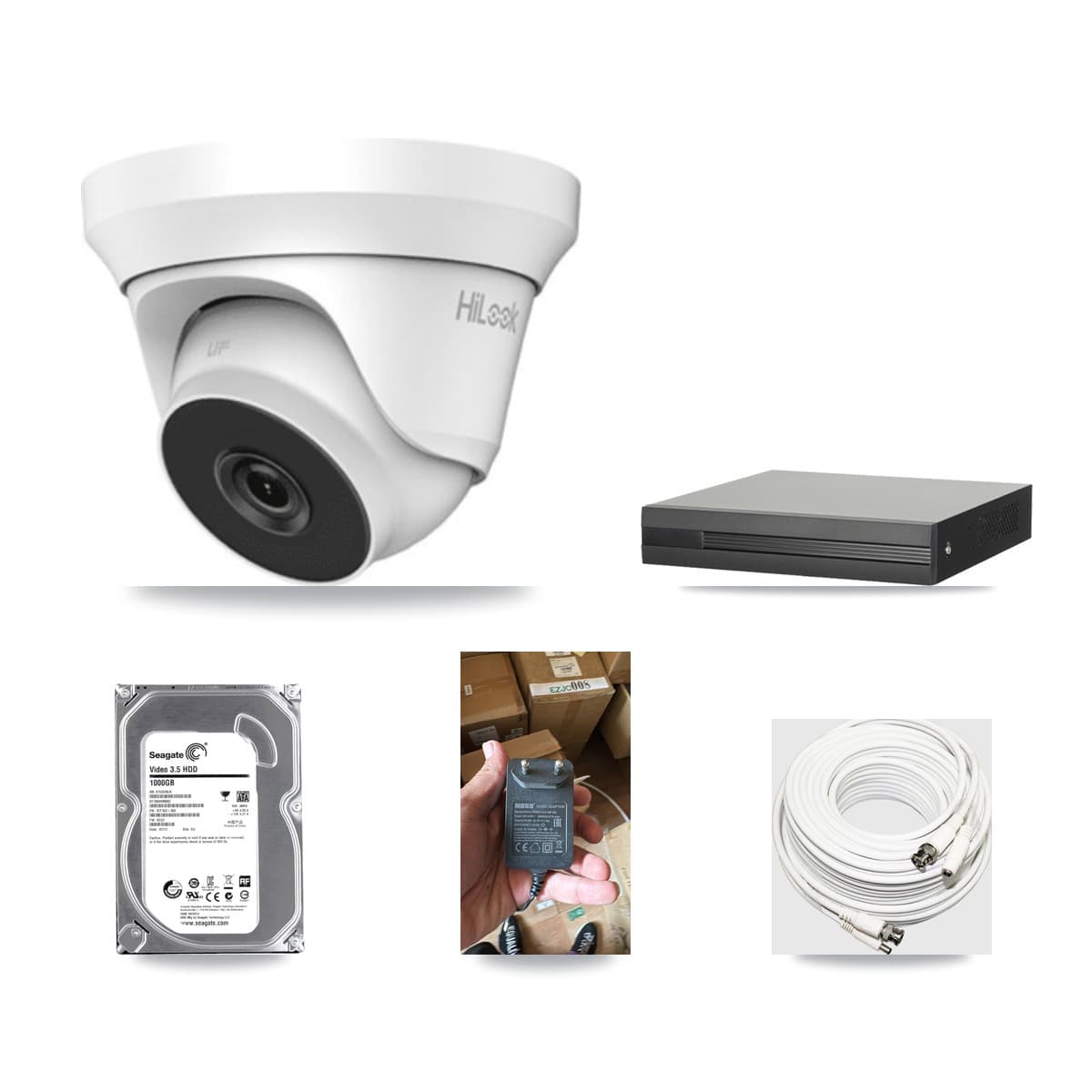 4-channel CCTV kit: 1 camera (1× 4MP Turret), 1TB hard drive