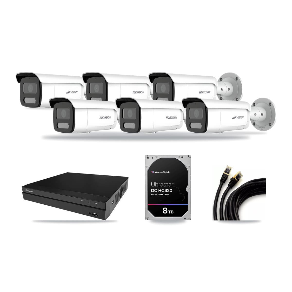 Hikvision & Prolux 8-Channel 4MP CCTV Kit — 6 Bullet Cameras + 8TB Recording - Image 1