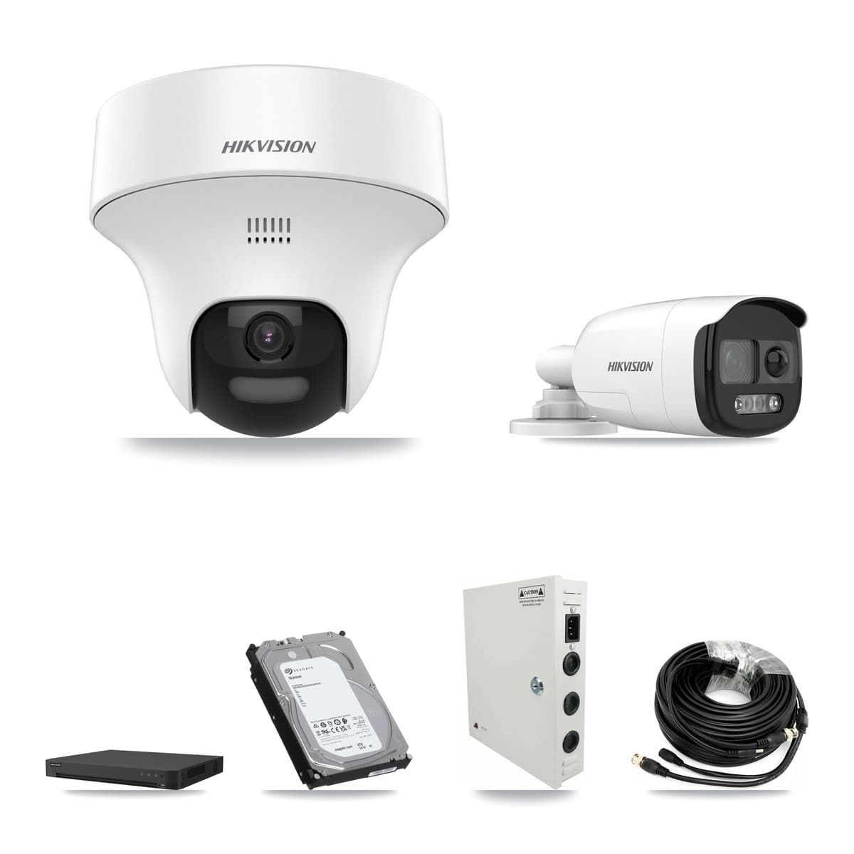 Hikvision 16-Channel 5MP CCTV Kit — 5 DS-2CE12KF3T Bullet + 11 DS-2CE70K0T Turret Cameras + 6TB Recording (IDS-7216HUHI Recorder) - Image 1