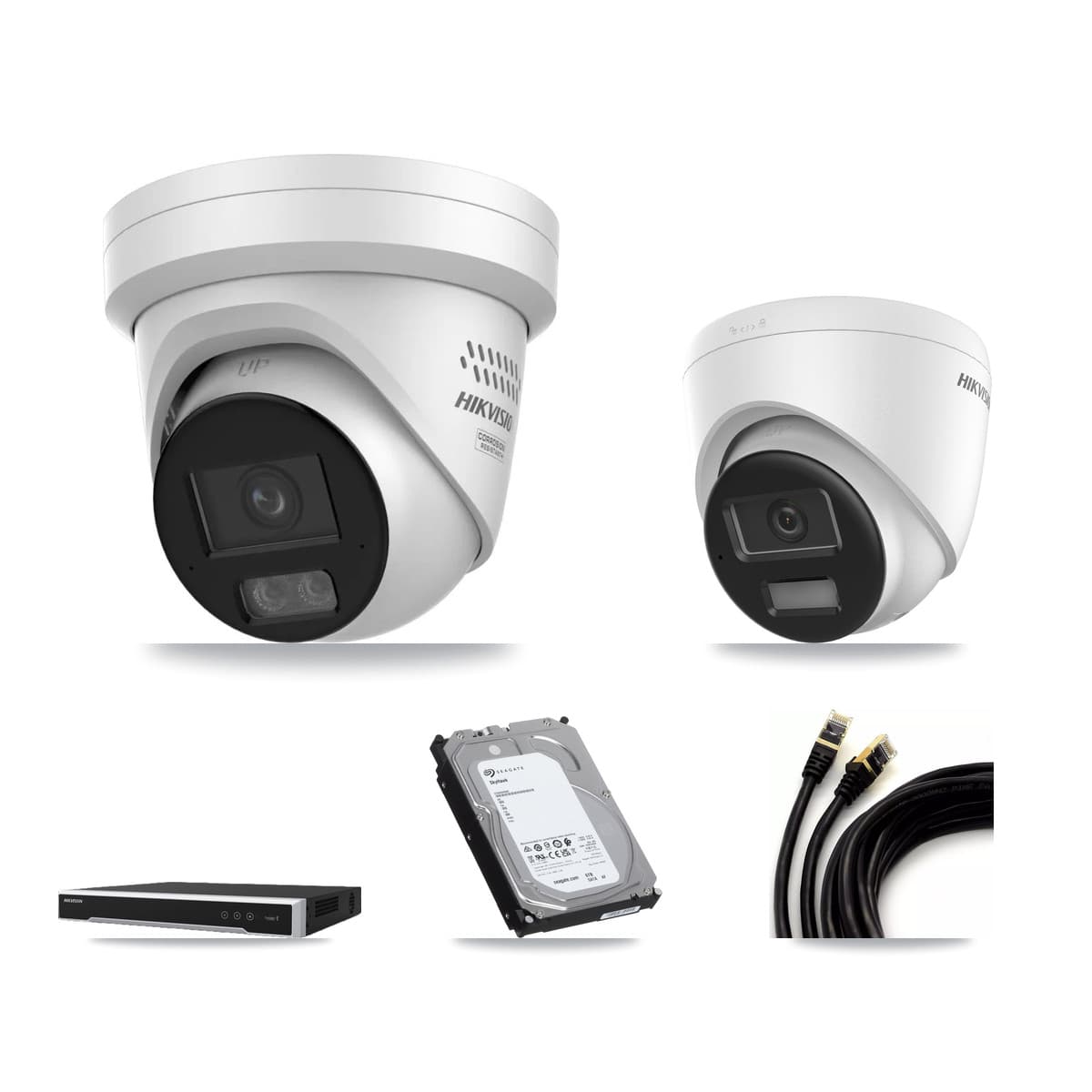 Hikvision 8-Channel 4MP – 4K CCTV Kit — 1 4K + 3 4MP Turret Cameras + 6TB Recording - Image 1
