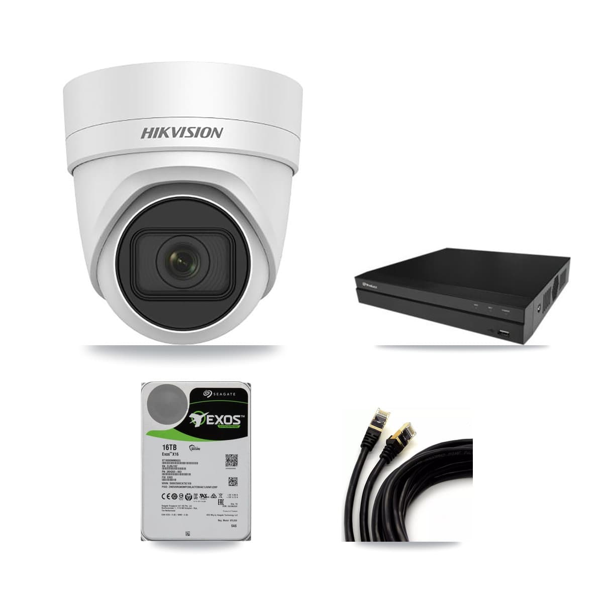Hikvision & Prolux 16-Channel 4K CCTV Kit — 6 DS-2CD2H83G0 Turret Cameras + 16TB Recording