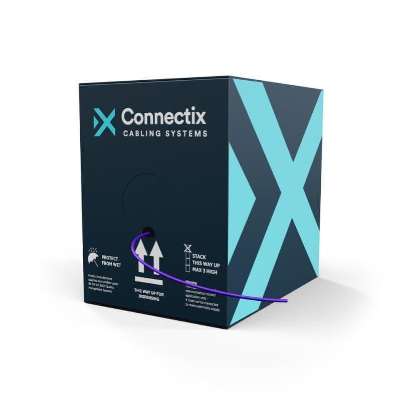 Connectix Cat6 U/UTP Network Cable 305m LSZH Purple Solid Copper