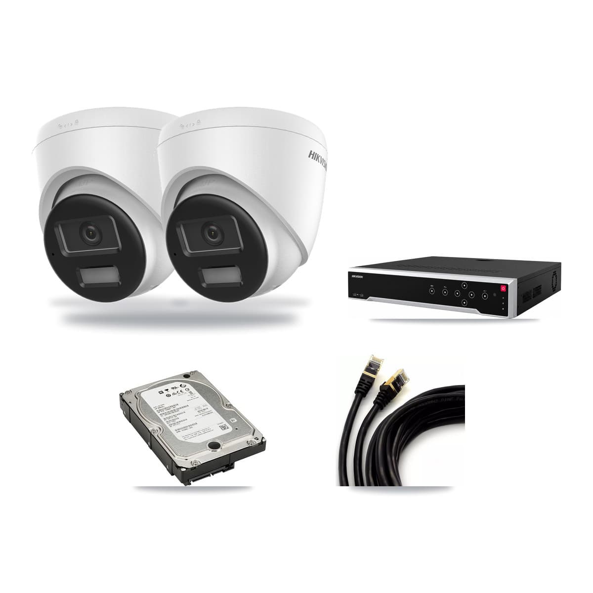 Hikvision 32-Channel 4K CCTV Kit — 2 DS-2CD1383G2-LIU Turret Cameras + 5TB Recording (DS-7732NI-M4/24P Recorder) - Image 1
