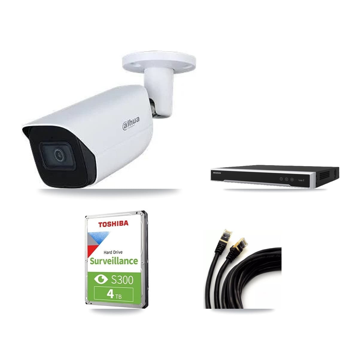 Dahua & Hikvision 8-Channel 5MP CCTV Kit — 3 Bullet Cameras + 4TB Recording (DS-7608NI-M2 Recorder) - Image 1