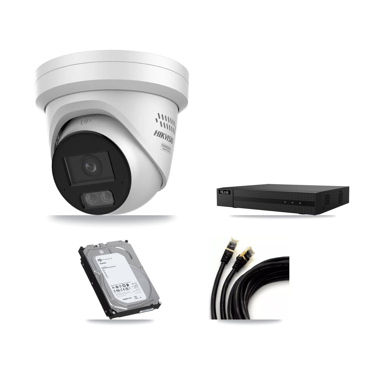 HiLook 8-Channel 4MP CCTV Kit — 8 Turret Cameras + 6TB Recording (NVR-108MH-D Recorder)