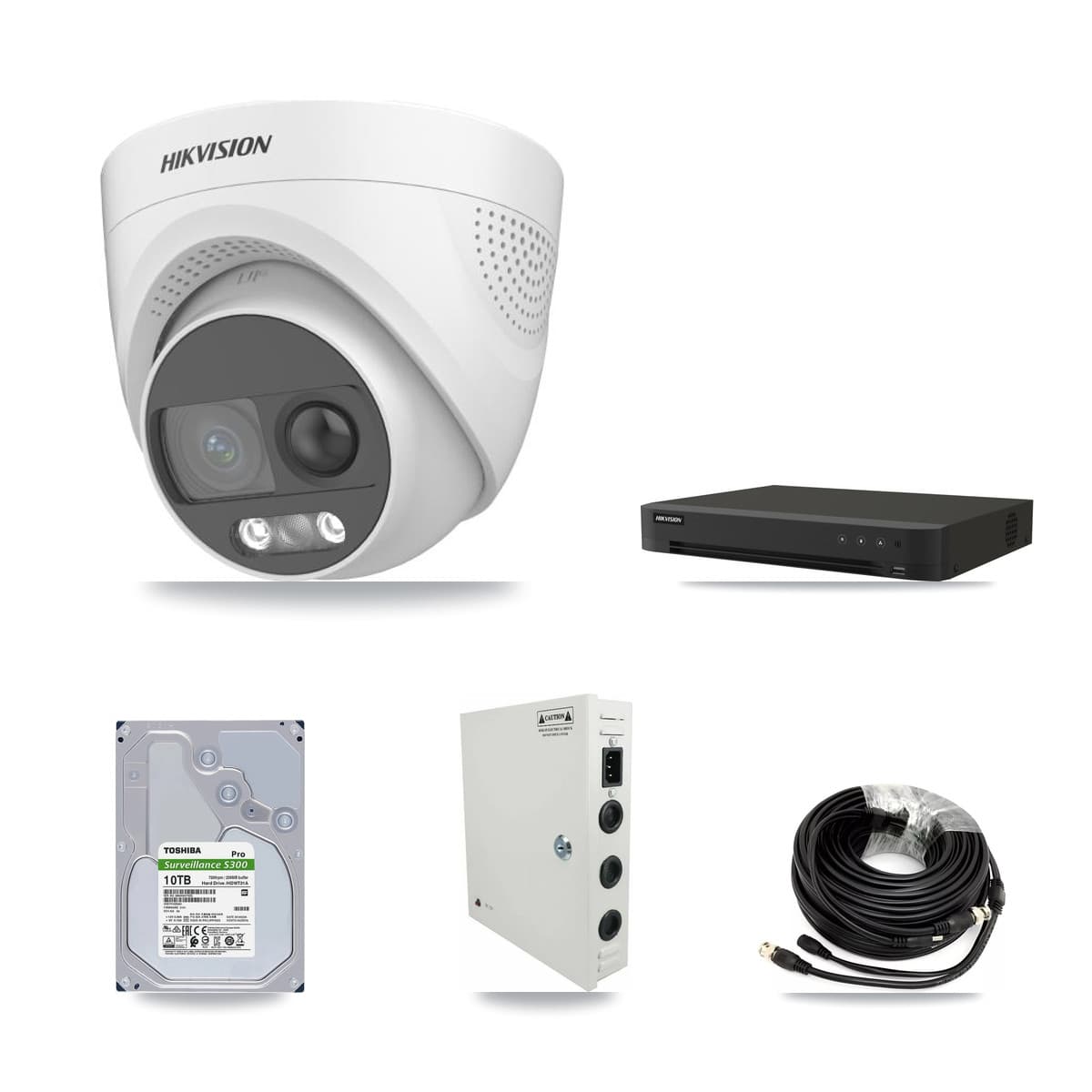 Hikvision 16-Channel 5MP CCTV Kit — 16 DS-2CE72KF3T Turret Cameras + 10TB Recording