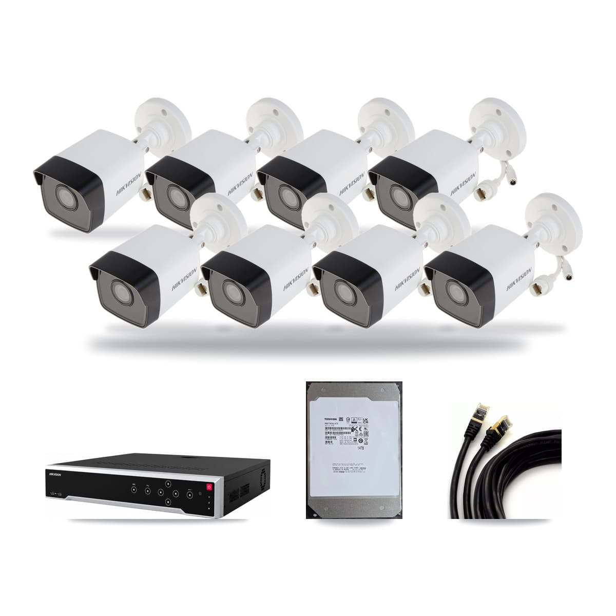 Hikvision 32-Channel 5MP CCTV Kit — 8 Bullet Cameras + 14TB Recording - Image 1