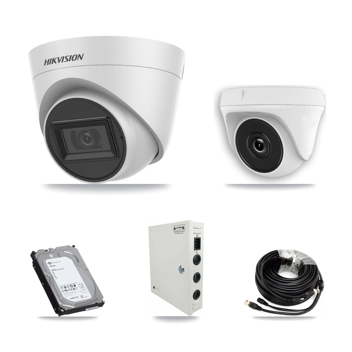 Hikvision 32-Channel 2MP – 5MP CCTV Kit — 11 White 5MP Turret + 5 White 2MP Dome Cameras + 3× 6TB Recording