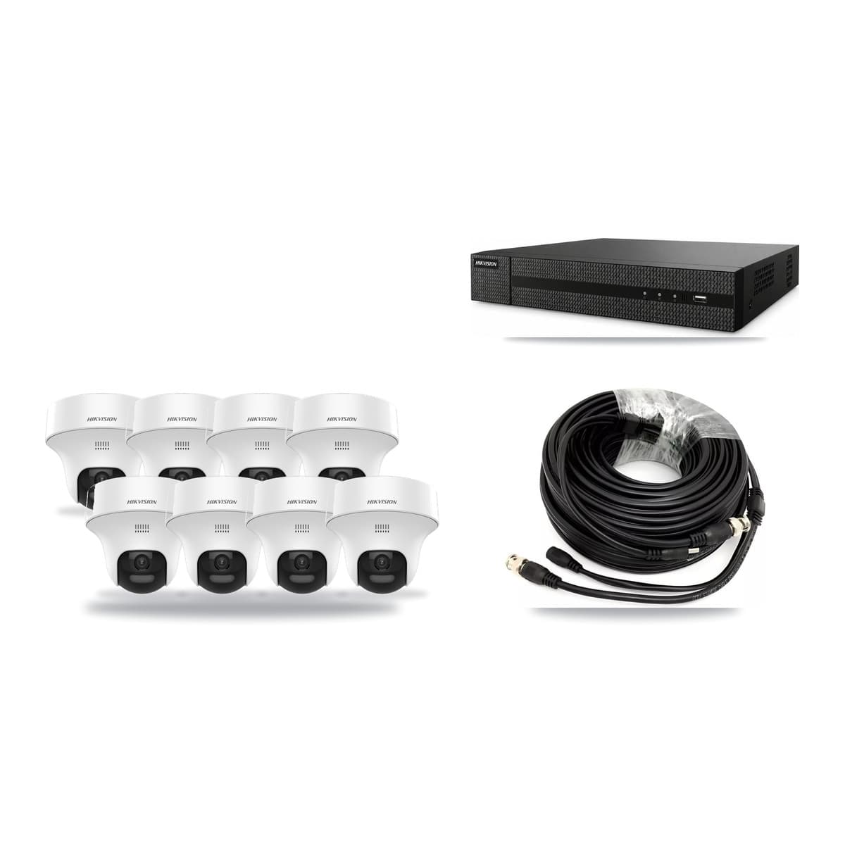 Hikvision 8-Channel 5MP CCTV Kit — 8 DS-2CE70K0T Turret Cameras + 3TB Recording (DVR-8CH Recorder) - Image 1