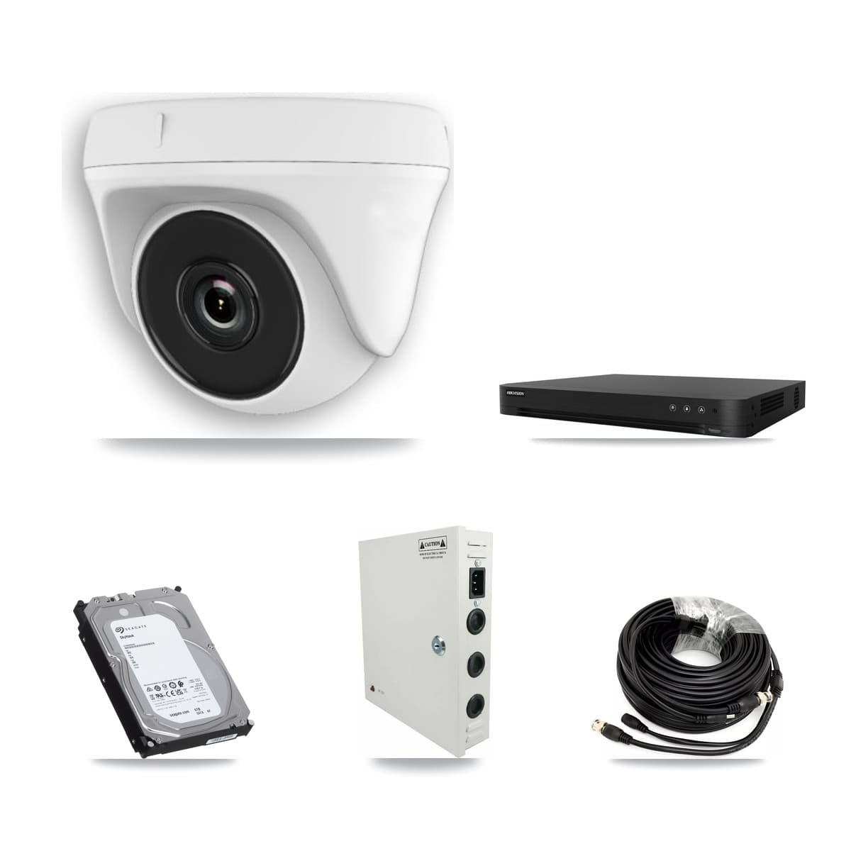 Hikvision 16-Channel 2MP CCTV Kit — 11 White Dome Cameras + 6TB Recording (DS-7216HGHI Recorder)