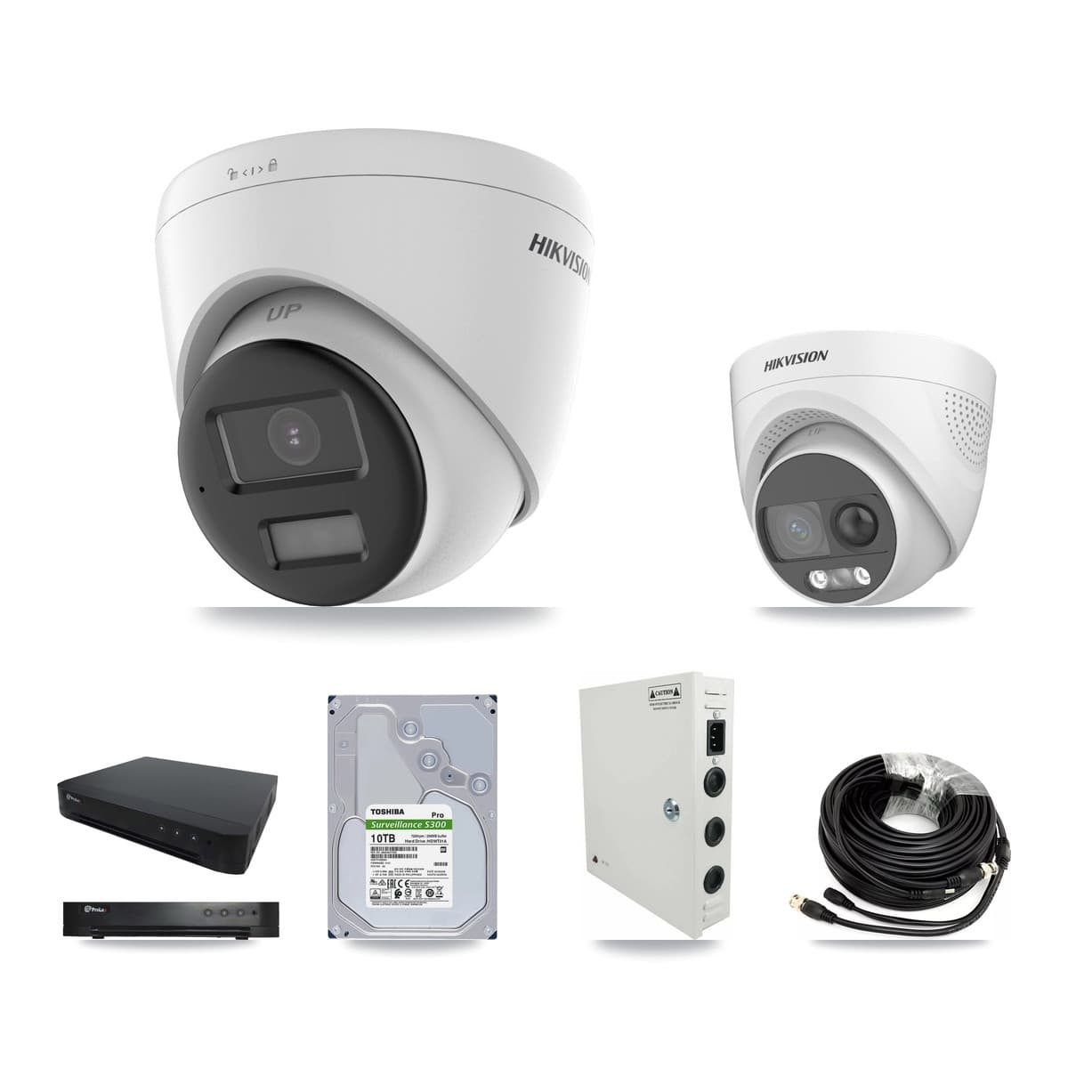 Hikvision & Prolux 16-Channel 5MP CCTV Kit — 4 DS-2CE72KF3T + 10 DS-2CE78K0T Turret Cameras + 10TB Recording