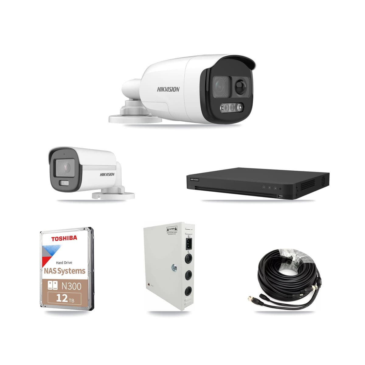Hikvision 32-Channel 5MP CCTV Kit — 1 DS-2CE12KF0T + 30 DS-2CE12KF3T Bullet Cameras + 2× 12TB Recording