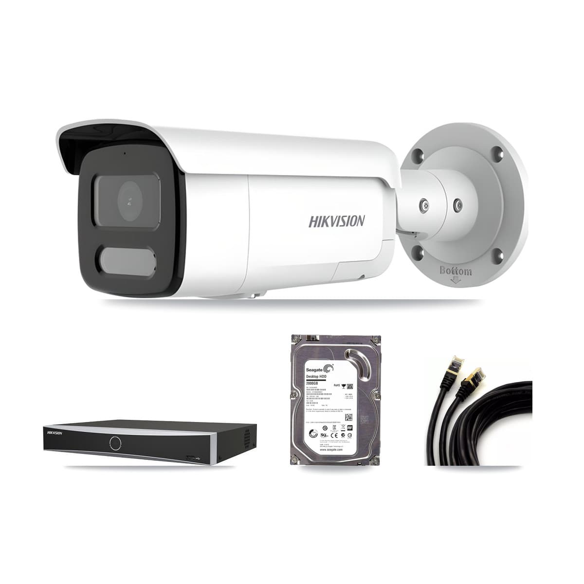 Hikvision 4-Channel 4MP CCTV Kit — 1 Bullet Camera + 2TB Recording - Image 1