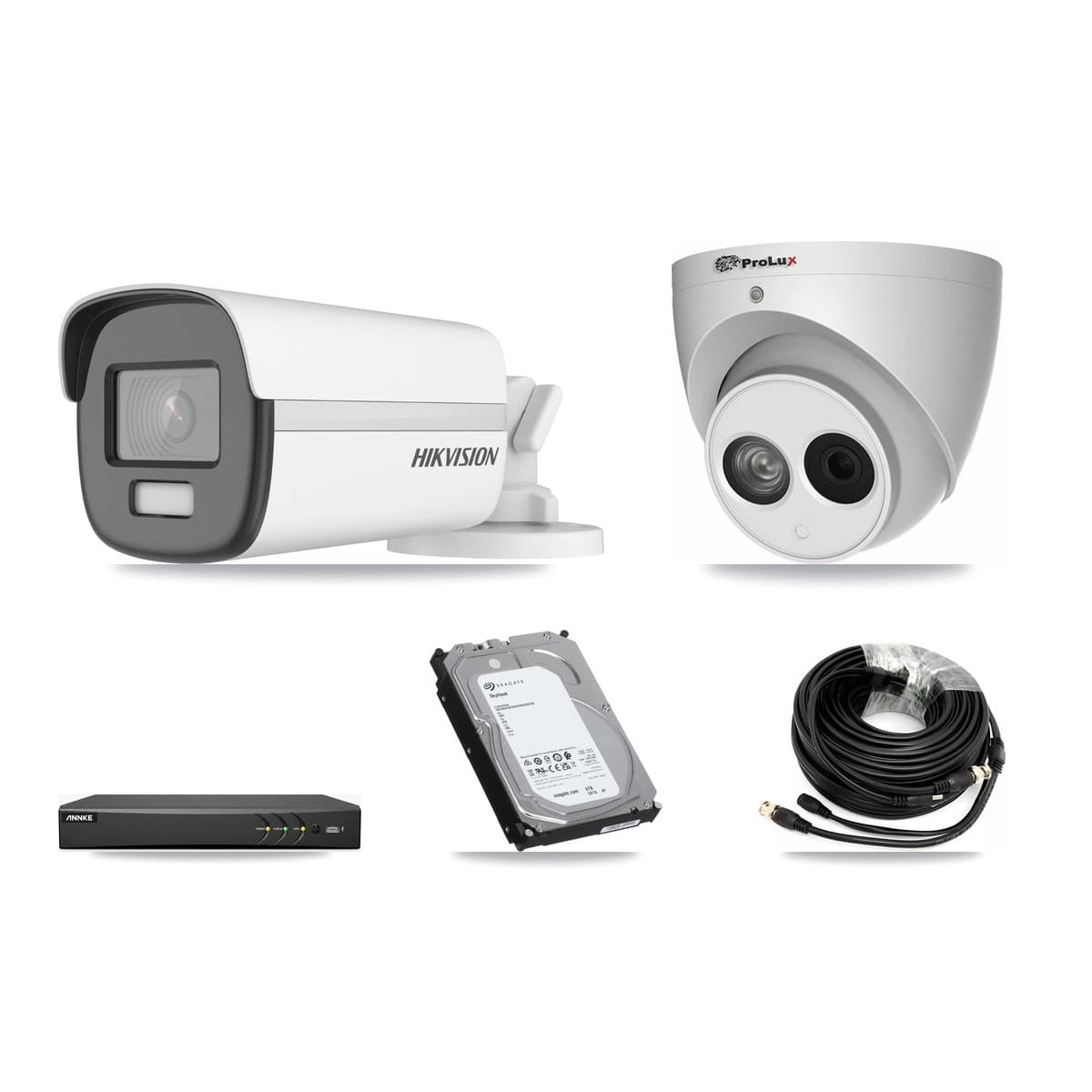 4-Channel 4MP – 4K CCTV Kit — 2 4K Bullet + 2 4MP Turret Cameras + 6TB Recording (AN-DV4-8MP Recorder) - Image 1