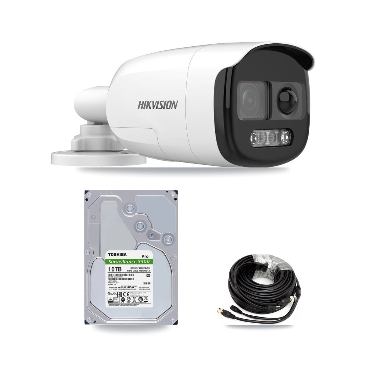 Hikvision 32-Channel 5MP CCTV Kit — 8 DS-2CE12KF3T Bullet Cameras + 10TB Recording (IDS-7332HUHI Recorder)