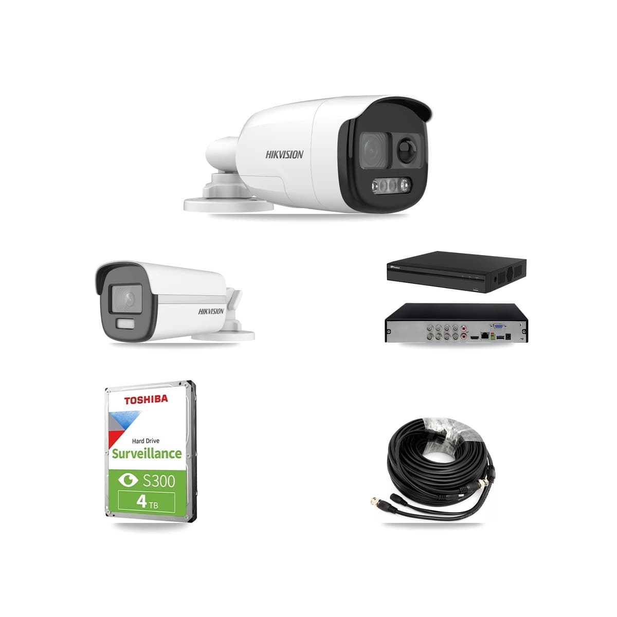 Hikvision & Prolux 8-Channel 5MP – 4K CCTV Kit — 1 5MP + 1 4K Bullet Cameras + 4TB Recording (PXD-5108HS Recorder) - Image 1