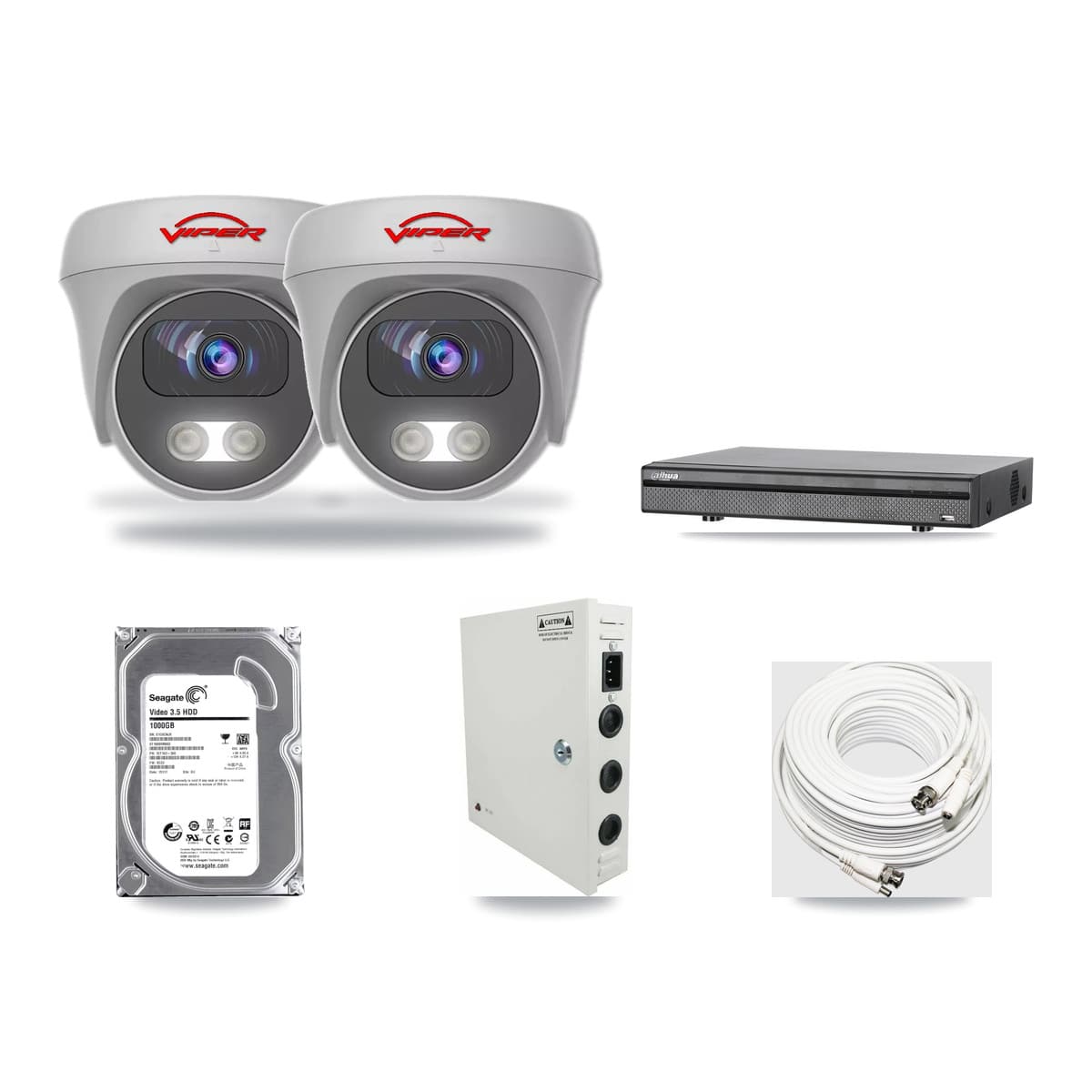 Viper & Dahua 8-Channel 5MP CCTV Kit — 2 Cameras + 1TB Recording - Image 1