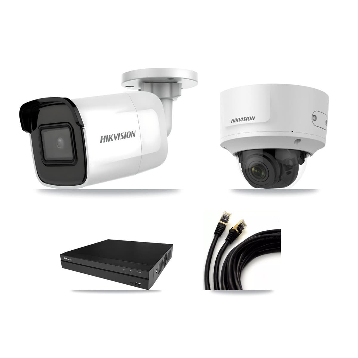 Hikvision & Prolux 8-Channel 2MP – 4K CCTV Kit — 3 4K Bullet + 1 2MP Dome Cameras + 8TB Recording