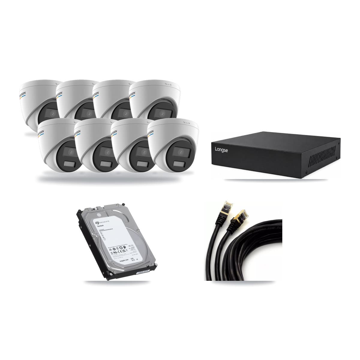 Hikvision & Longse 8-Channel 2MP CCTV Kit — 8 Turret Cameras + 6TB Recording - Image 1