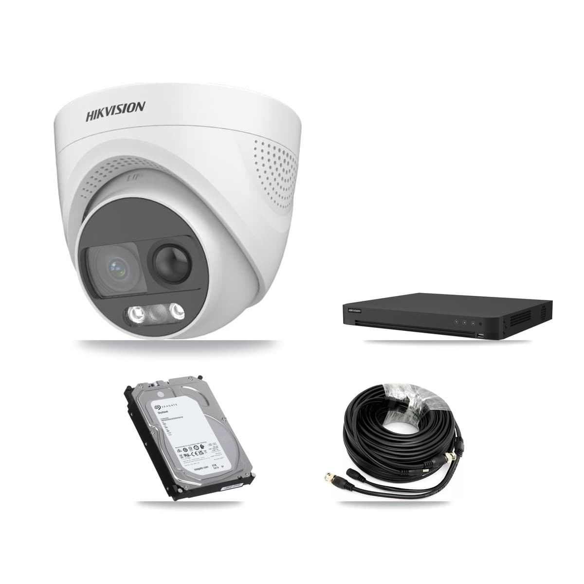 Hikvision 16-Channel 5MP CCTV Kit — 8 DS-2CE72KF3T Turret Cameras + 6TB Recording (IDS-7216HUHI Recorder)
