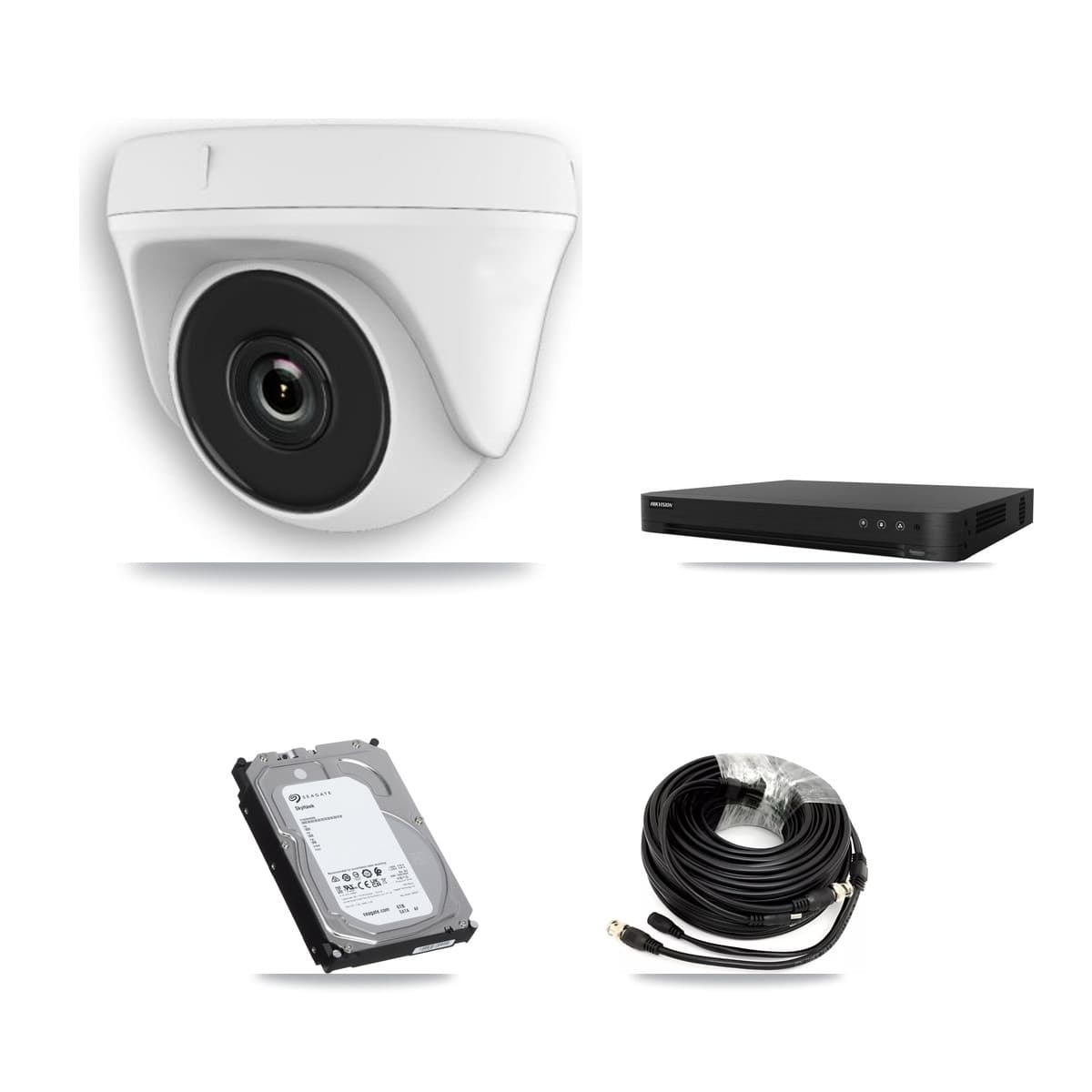 Hikvision 16-Channel 2MP CCTV Kit — 6 White Dome Cameras + 6TB Recording (DS-7216HGHI Recorder)