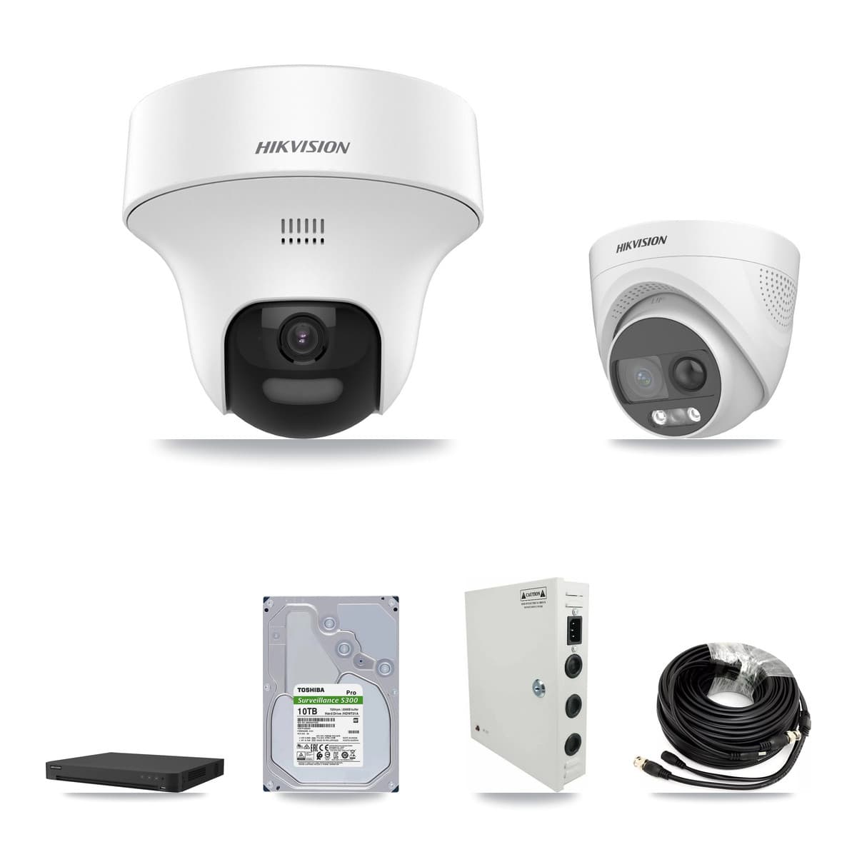 Hikvision 32-Channel 5MP CCTV Kit — 15 DS-2CE70K0T + 1 DS-2CE72KF3T Turret Cameras + 2× 10TB Recording - Image 1