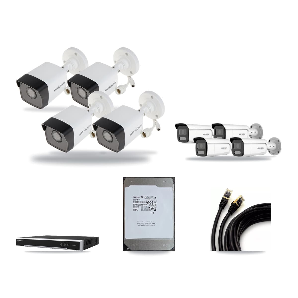 Hikvision 8-Channel 5MP – 4K CCTV Kit — 4 5MP + 4 4K Bullet Cameras + 14TB Recording - Image 1
