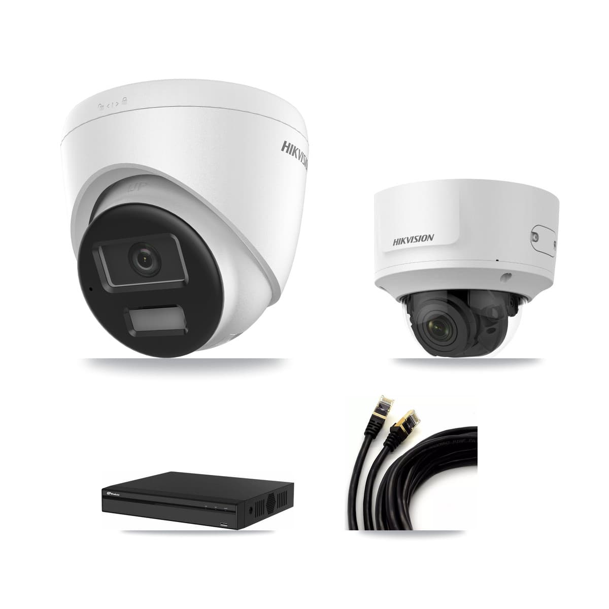 Hikvision & Prolux 4-Channel 2MP – 4K CCTV Kit — 1 4K Turret + 1 2MP Dome Cameras + 3TB Recording