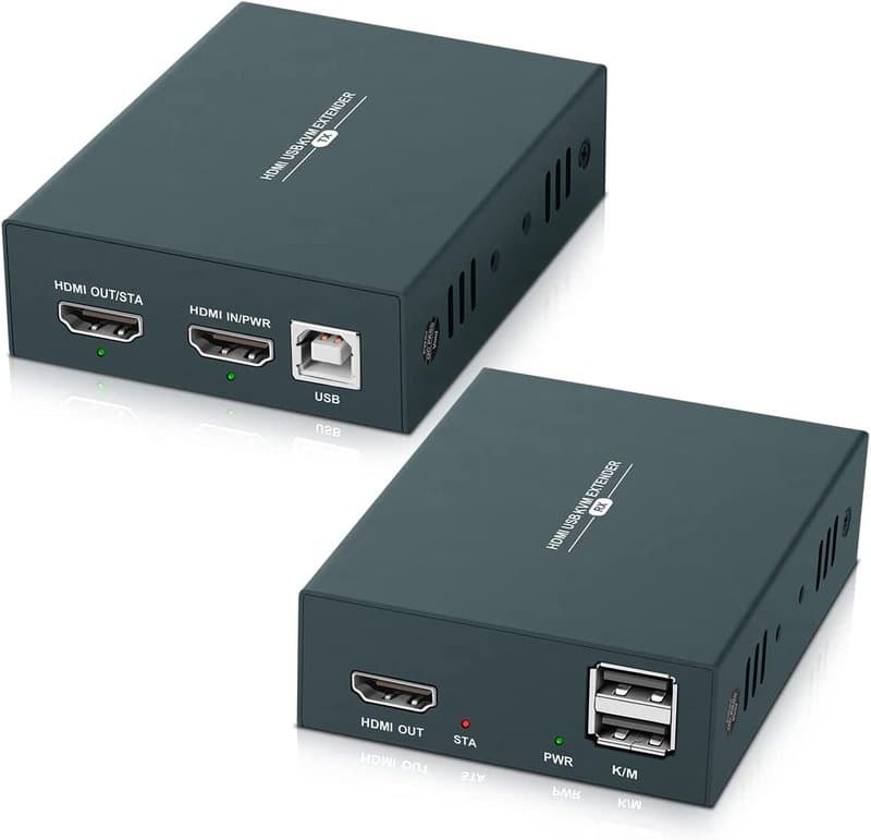 4K HDMI KVM Extender over Cat5e/Cat6 – 60m (200ft) with USB Keyboard & Mouse