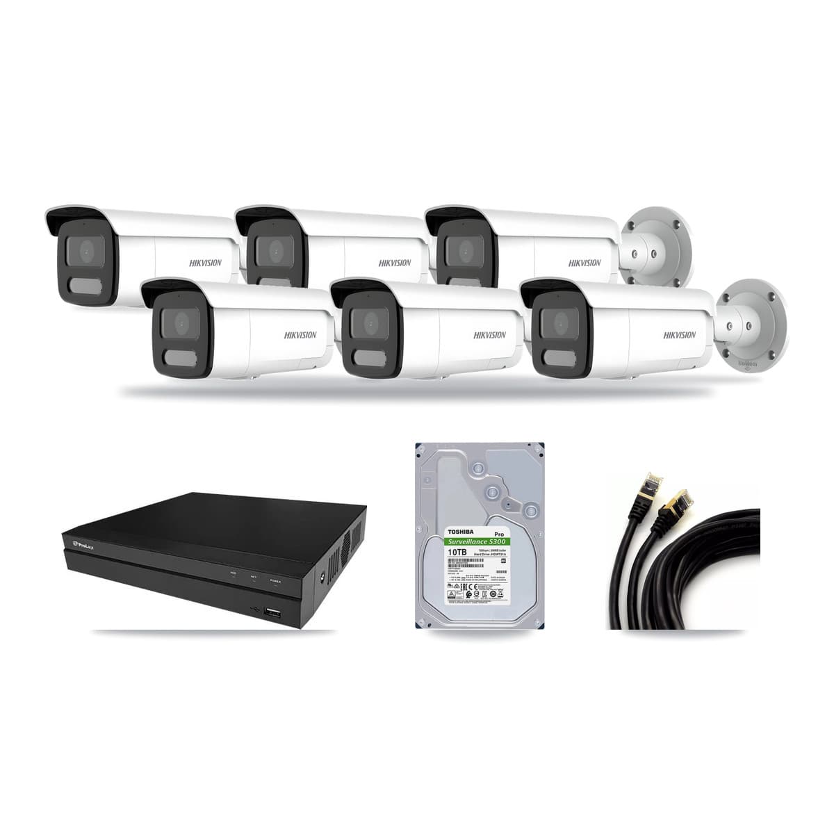 Hikvision & Prolux 8-Channel 4MP CCTV Kit — 6 Bullet Cameras + 10TB Recording - Image 1